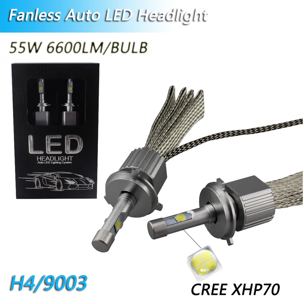 

2Pcs Car Headlight H7 LED H4 LED Bulb H8 H11 HB4 9006 HB3 9005 110W 13200LM 6000K 12V 24V Auto Lights Headlamp Lamp with XHP70