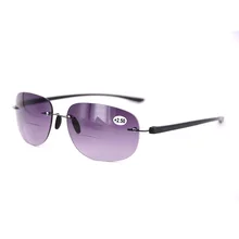 Солнечные очки для чтения из нержавеющей стали без оправы модные пляжные очки для чтения для женщин и мужчин оптом со скидкой