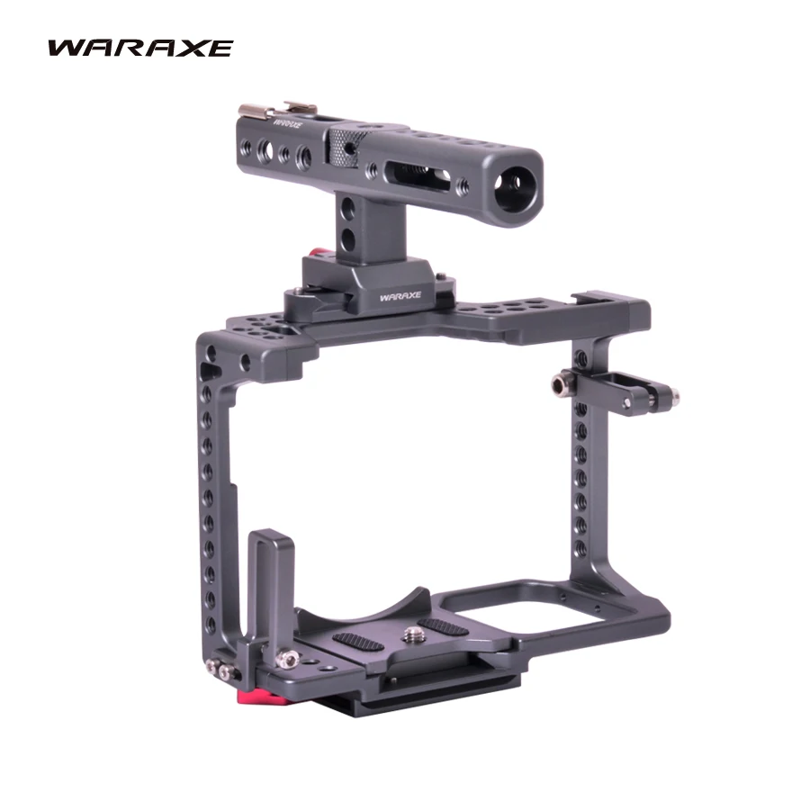 

WARAXE GH5 Kit Camera Video Cage & Handle Grip for Panasonic GH5 GH4 DSLR Camera,Built-in Quick Release Fits Arca Swiss