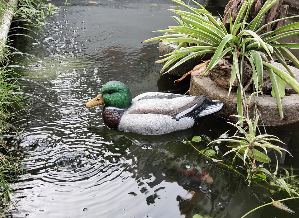 14 в Mallard с короткой головкой Дрейк утка приманки Манки для охоты на уток 3D PE открытый резиновая уточка 1 шт. украшение для бассейна сада