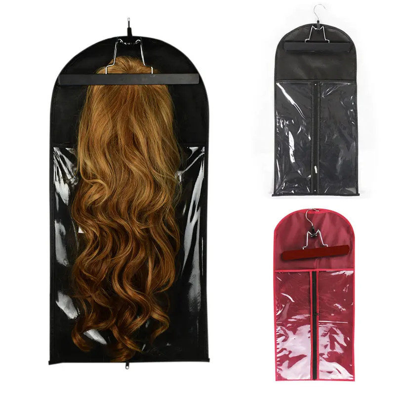 29*60Cm Hair Extensions Wigs Storage Bag with Wig Hanger Dust Proof