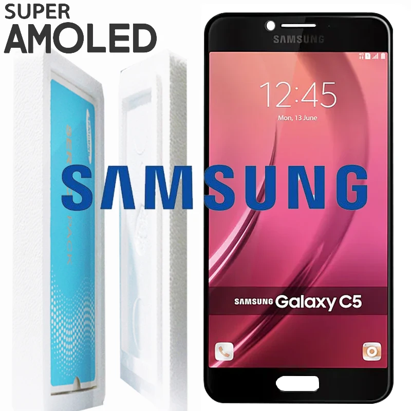 

ORIGINAL 5.2'' SUPER AMOLED Replacement for SAMSUNG Galaxy C5 LCD Display C5000 Touch Screen Digitizer with Service Pack