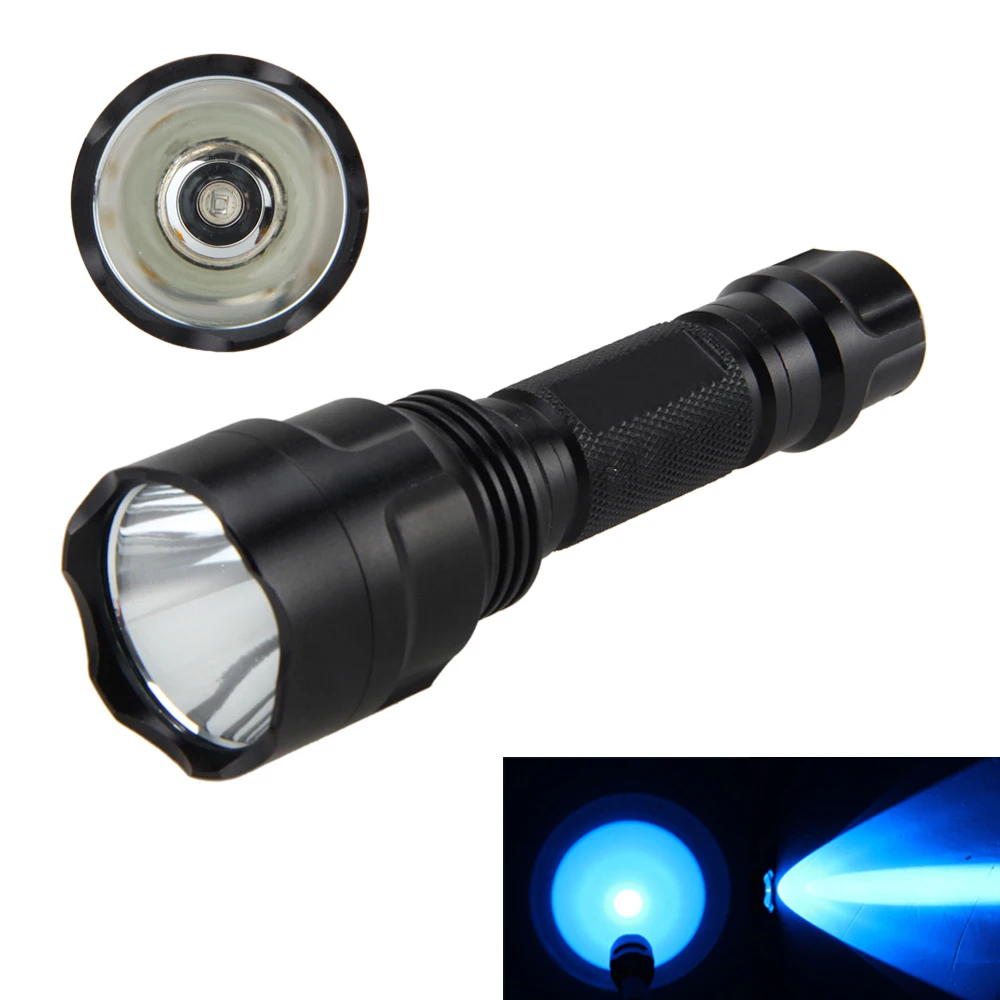Тактический синий светодиодный фонарь охотничий фонарь+ крепление+ дистанционный переключатель давления+ аккумулятор 18650
