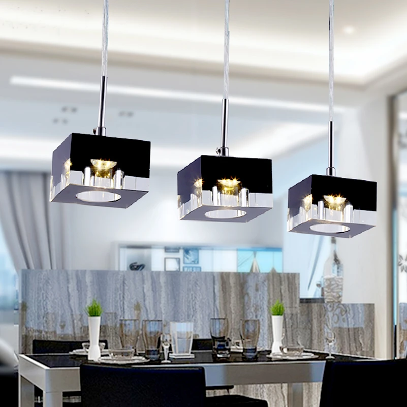 107 09 lampara colgante mejorada nueva bombilla led importada y adaptador k9 cristal negro moderno restaurante colgante de luz cristal lamparas led