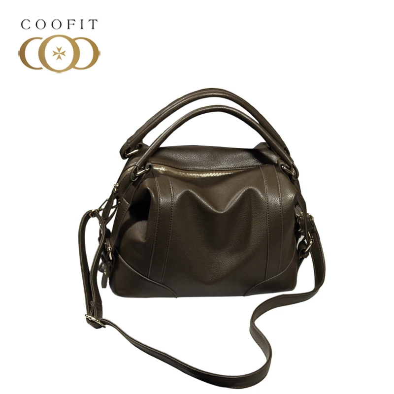 

coofit Women's Handbag Casual Solid Color Simple PU Leather Shoulder Bag Tote Girls Messenger Bag With Adjustable Shoulder Retro