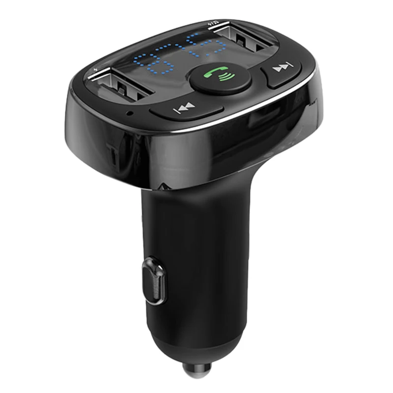 

Car Charger For Iphone Mobile Phone Handsfree Fm Transmitter Bluetooth Car Kit Lcd Mp3 Player Dual Usb Car 4.2 Fast Charging P