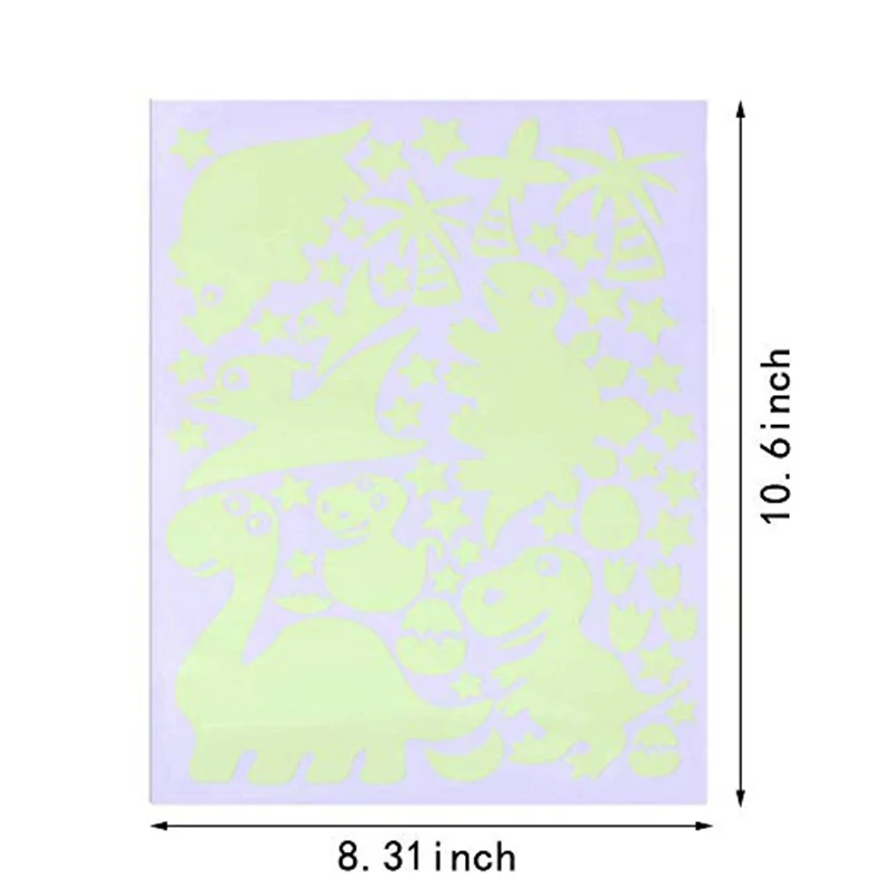 Наклейки на стены с динозаврами светится в темноте, украшения с Луной и звездой, светящиеся виниловые наклейки на стену для детской спальни, детской комнаты - Цвет: As Shown