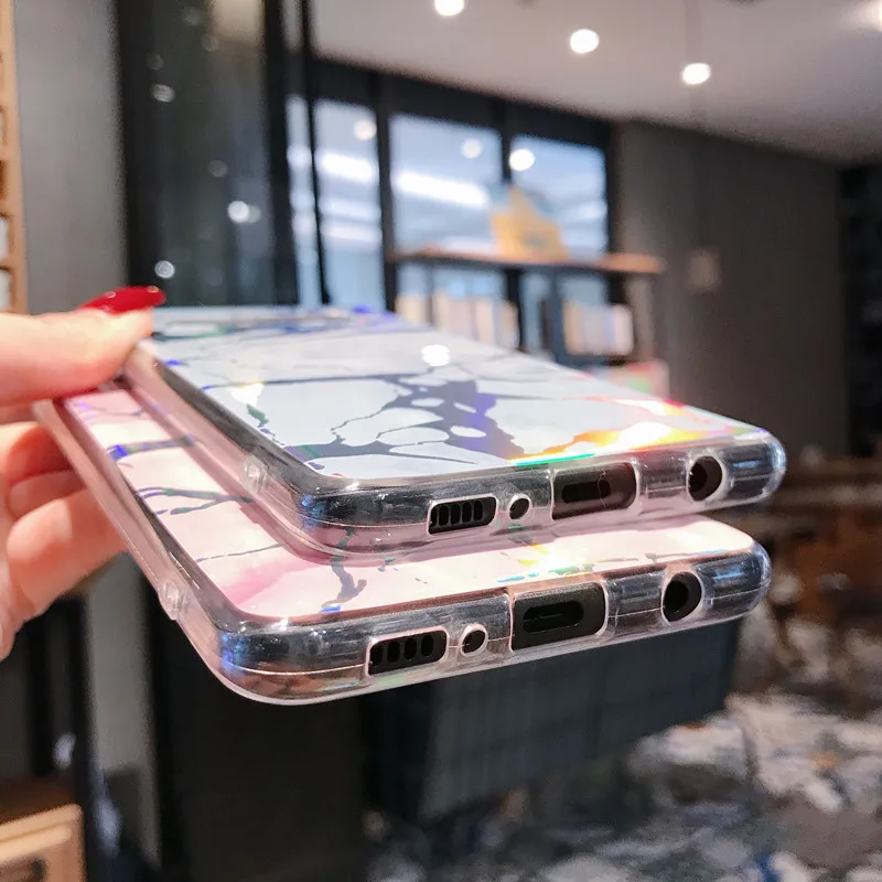 COOLY Laser Marble Case For Samsung Galaxy S10 Plus S10e S9 S8 S7 Edge Note 8 9 Back Cover Soft TPU Silicone Phone Shell Coque iphone 8 plus silicone case