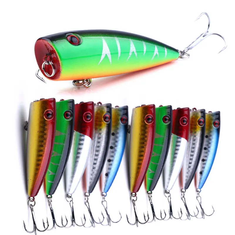 

Hengjia 1PCS 9g 7cm Big Popper Fishing Lures 3D Eyes Bait Crankbait Wobblers Tackle Isca Poper PO027