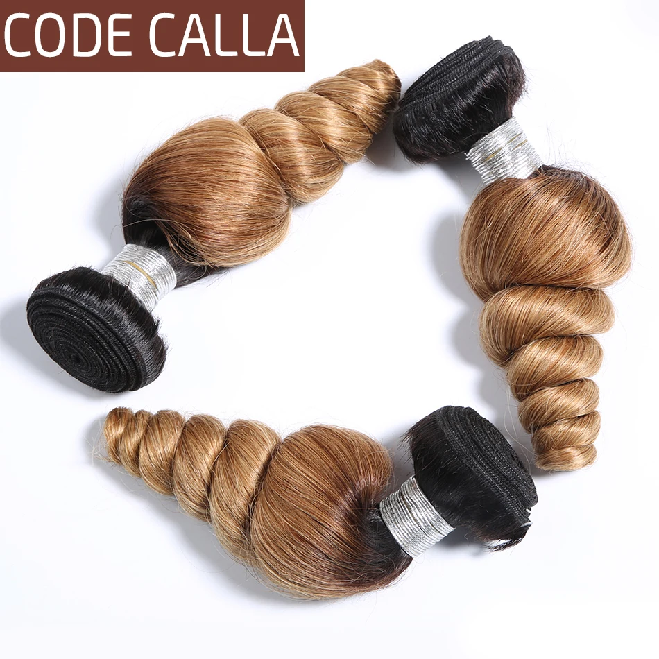 

Code Calla Peruvian Unprocessed Loose Wave Ombre Color 3/4 Bundles 100% Raw Virgin Human Hair Bundles Extensions Free Shipping