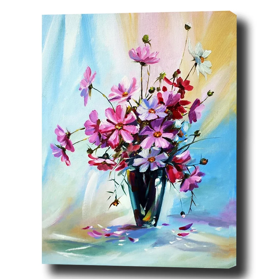 

Frame Flower Vase DIY Oil Painting By Numbers Wall Art Picture Acrylic Paint By Number Painting On Canvas For Home Decoration