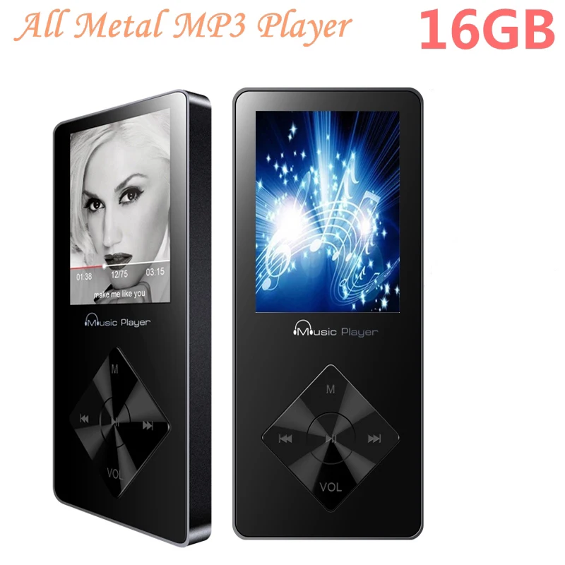 All Aluminum Alloy MP3 Player 16GB 1.8 Inch Screen High Quality Lossless Speaker Music Player FM Radio Recording Free Shippping