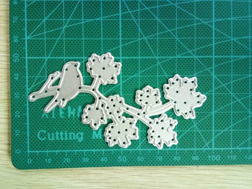 Птицы на кленовых ветках резки металла Скрапбукинг штампы тиснение для DIY