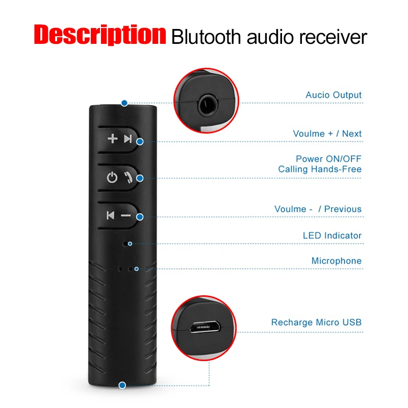 Автомобильный Bluetooth AUX 3,5 мм разъем Bluetooth приемник для гарнитуры Вызов Bluetooth адаптер автомобильный передатчик Авто музыкальные приемники