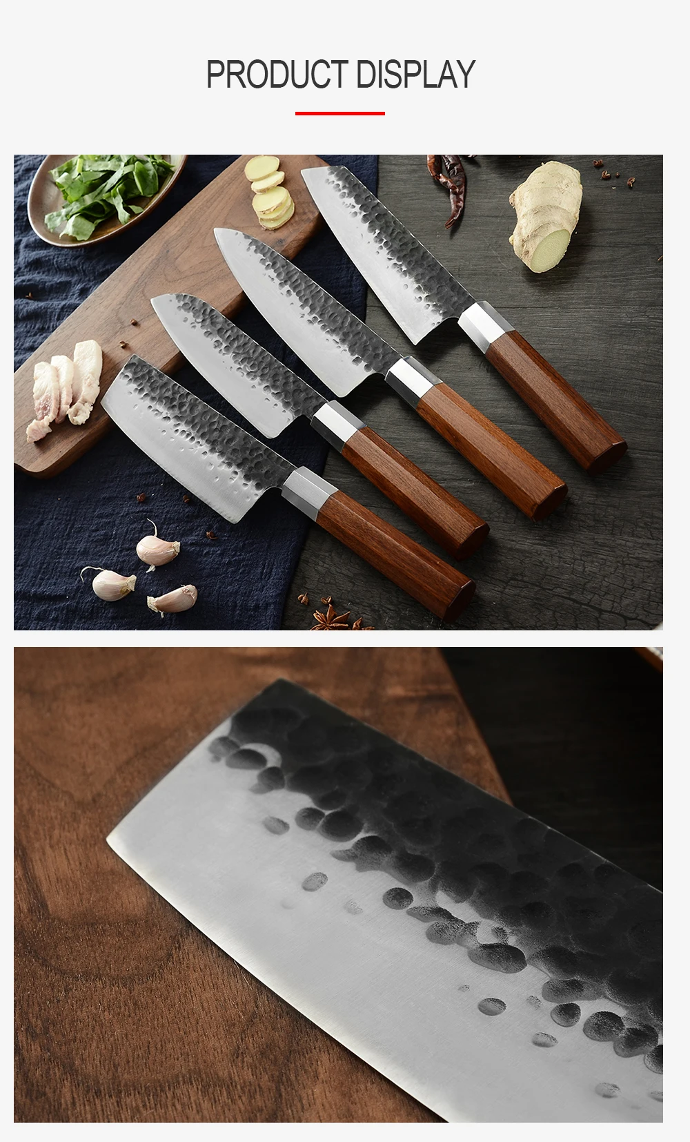 Sowoll Stainless Steel Knife Handmade Hammer Chef/Chopping/Santoku Knife Professional Chef Cleaver Slicer Kitchen Cooking Tools