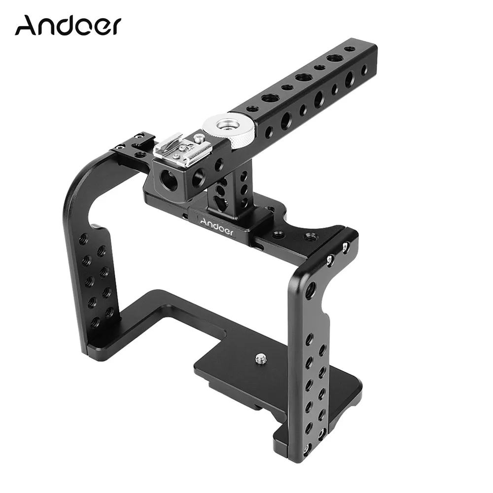 

Andoer Video Camera Cage Stabilizer w/Top Handle for GH5/GH4 DSLR to Mount Mic Monitor Light Film Making Accessories