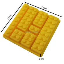 Силиконовая форма для льда, украшения торта, формы в форме блоков, 7 кирпичей, инструменты для мороженого, крема, ванны, силиконовая форма, форма для торта, цвет желтый
