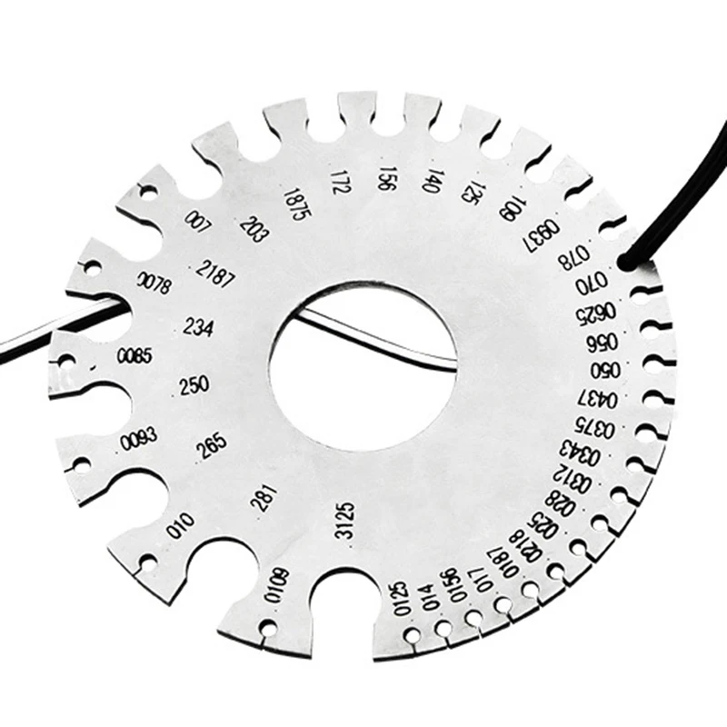 Нержавеющая сталь 0-36 круглый AWG SWG толщина провода линейка Калибр Диаметр измерительный инструмент P10