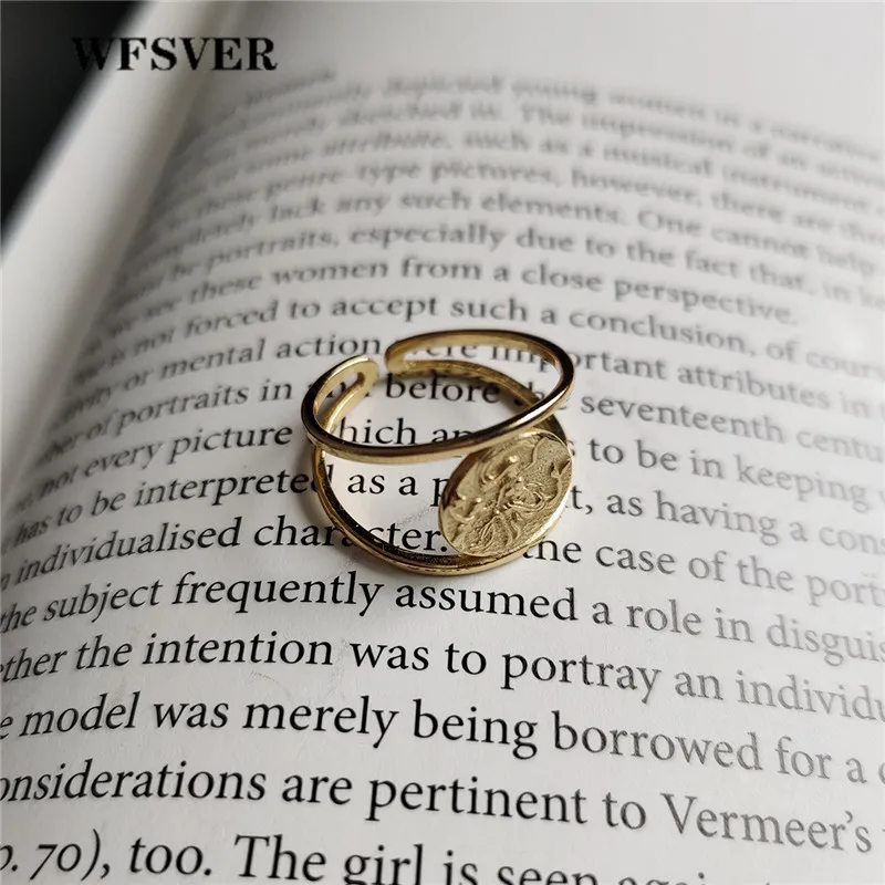 

WFSVER 925 sterling silver ring for women fashion gold color double fish pattern ring opening adjustable fine jewelry gift