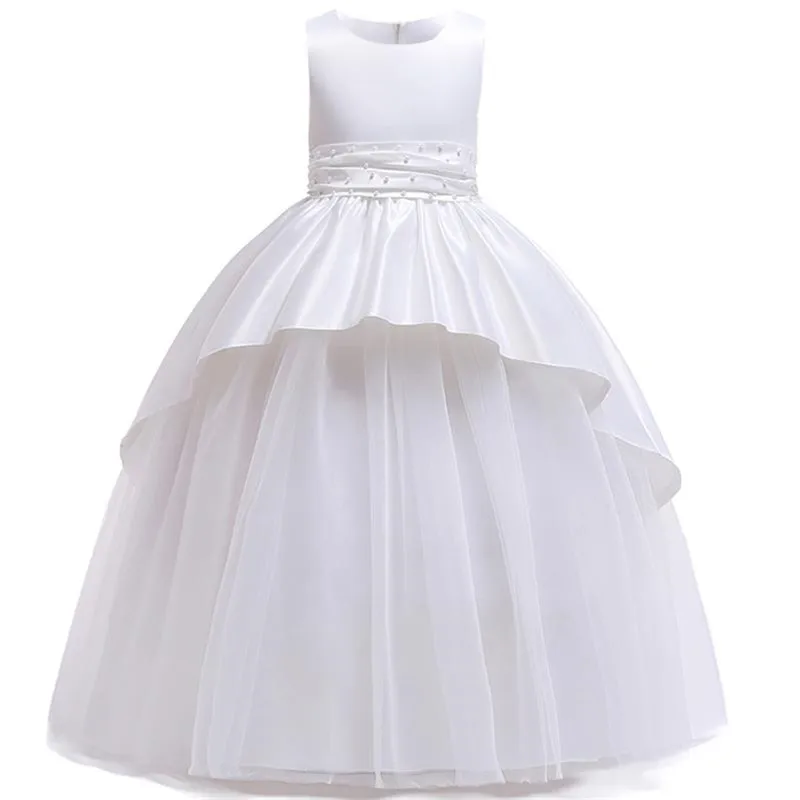Нарядные платья на день рождения для маленьких девочек Элегантное свадебное платье с цветочным узором для девочек платье принцессы с кружевными лепестками для малышей