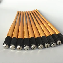 30 шт. Желтый Цвет Косметическая ручка для бровей постоянный макияж с микроволокном Татуировка ручка-держатель игл