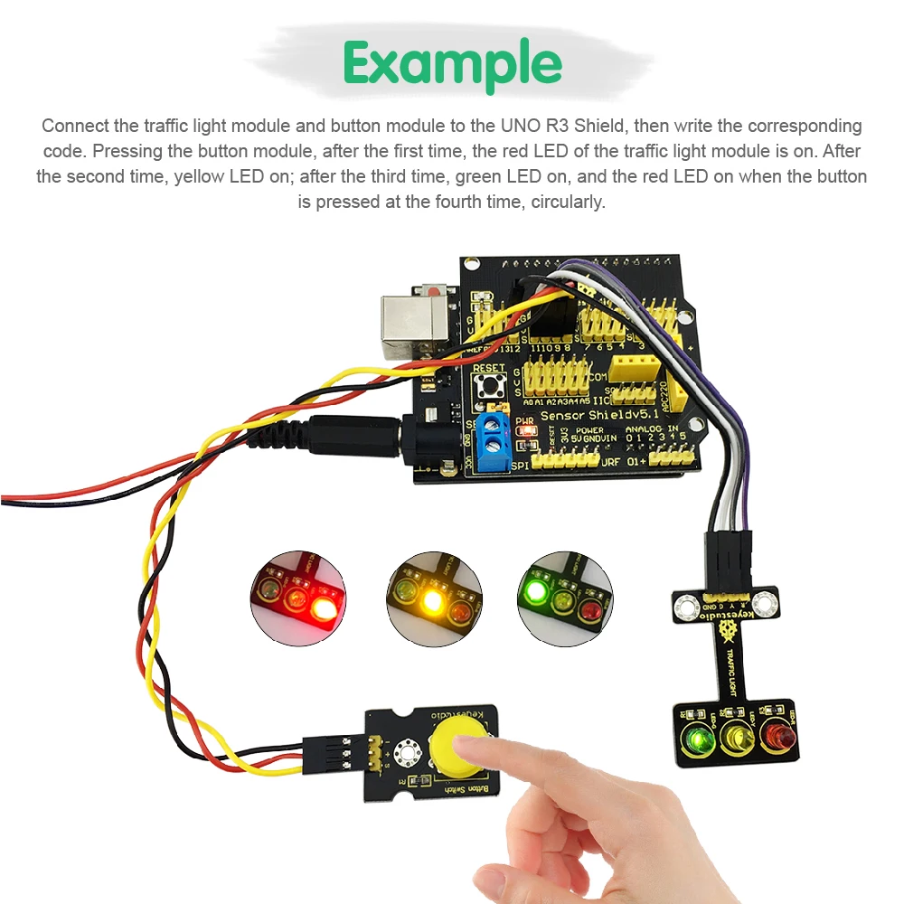 Keyestudio светодиодный светильник, модуль 5V(черный и экологически чистый) для Arduino/Raspberry Pi