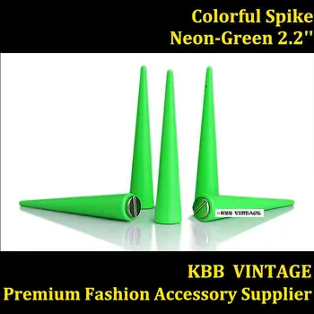 

10pc 55mm Cone Spikes Screwback Spike Rock DIY Stud Neon-Green