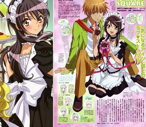 Аниме Kaichou wa Maid-sama! Косплей аюзава Мисаки костюм горничной для Хэллоуин сервис Полный комплект 4в1(платья+ бантик+ фартук+ пояс