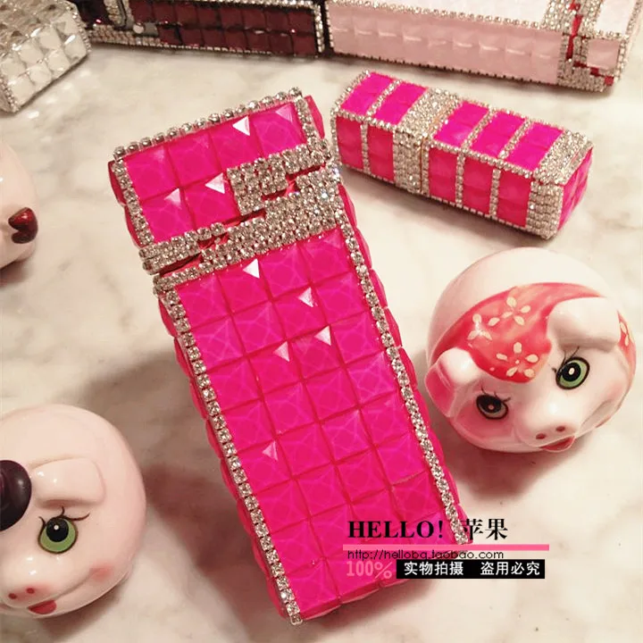 

5.2mm Diamond drill slender long automatic slim cigarette box case Slim ladies cigarette case