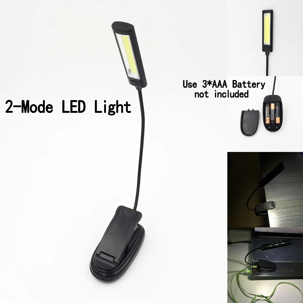 Mini COB LED Clip On Adjustable Book Reading Super Bright For Kindle
