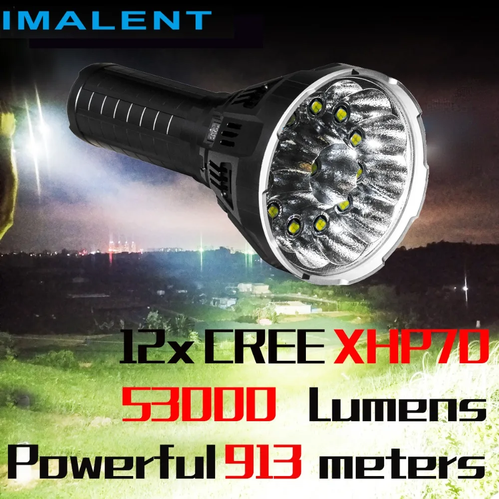 IMALENT MS12 12xcree XHP70 53000 люмен Высокая производительность Открытый Поиск свет