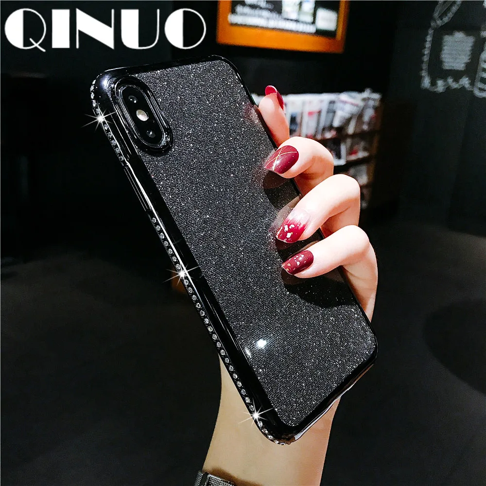 

Rhinestone Diamond Case For iPhone 7 Plus 8 6S Plus X XS Max XR Fashion Soft Plating Glitter Cover Telefon kilifi Bumper Shell