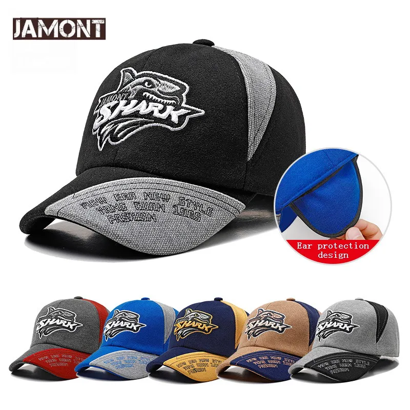 Новинка 2018 детская бейсболка с изображением акулы зимние шапки Snapback теплая Кепка