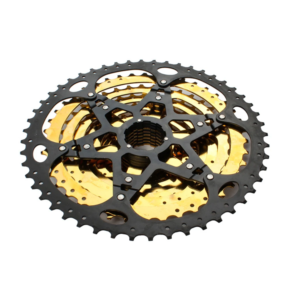 Кассета велосипеда MTB 10 скоростей 11 42T/46T/50T/52T свободное колесо черно золотистая