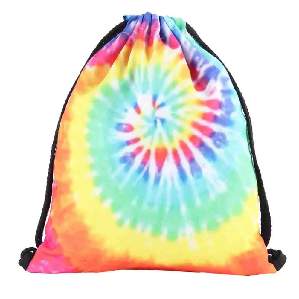 

New Non-Woven Drawstring Women Bags 3D Digital Print Oxford Sports Bouquet Pocket Backpack Letter Flower Printing Bags 10Aug 16