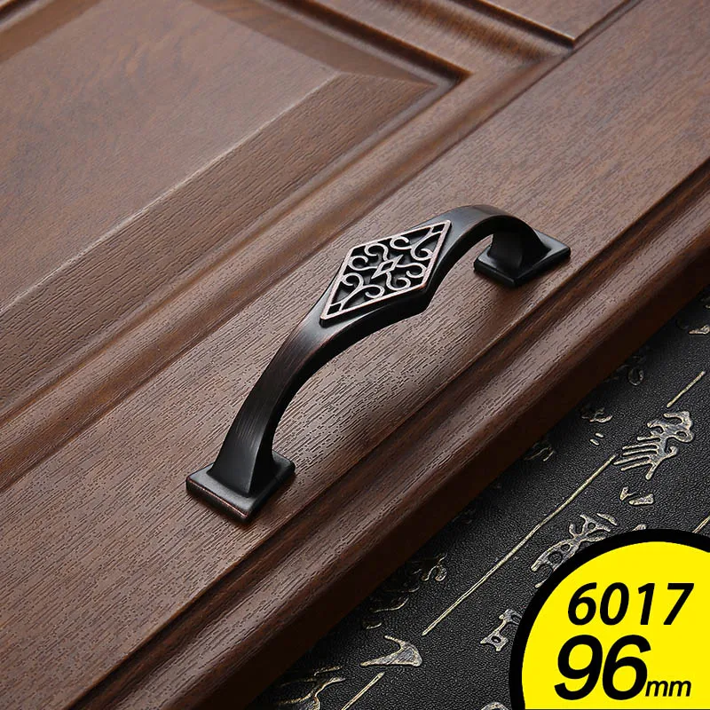 Chinese Classical Cabinet Medicine Cabinet Door Handle Antique Copper Cabinet Drawer Wardrobe Wine Cabinet Pulls - Цвет: 6017-96mm-Black Red