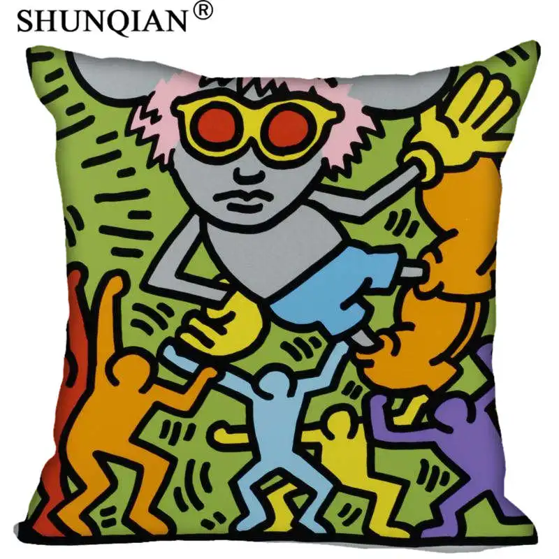 Customized Pillow Cover Keith Haring Decorative Pillowcase Square Zipper Pillow Cover 20X20cm 35X35cm 40x40cm - Цвет: 4