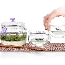 3 шт./лот, новинка, Lohan, двойная термостойкая стеклянная чайная чашка кунг-фу, супер толстая, 50 мл, двойное стекло, OL 0141