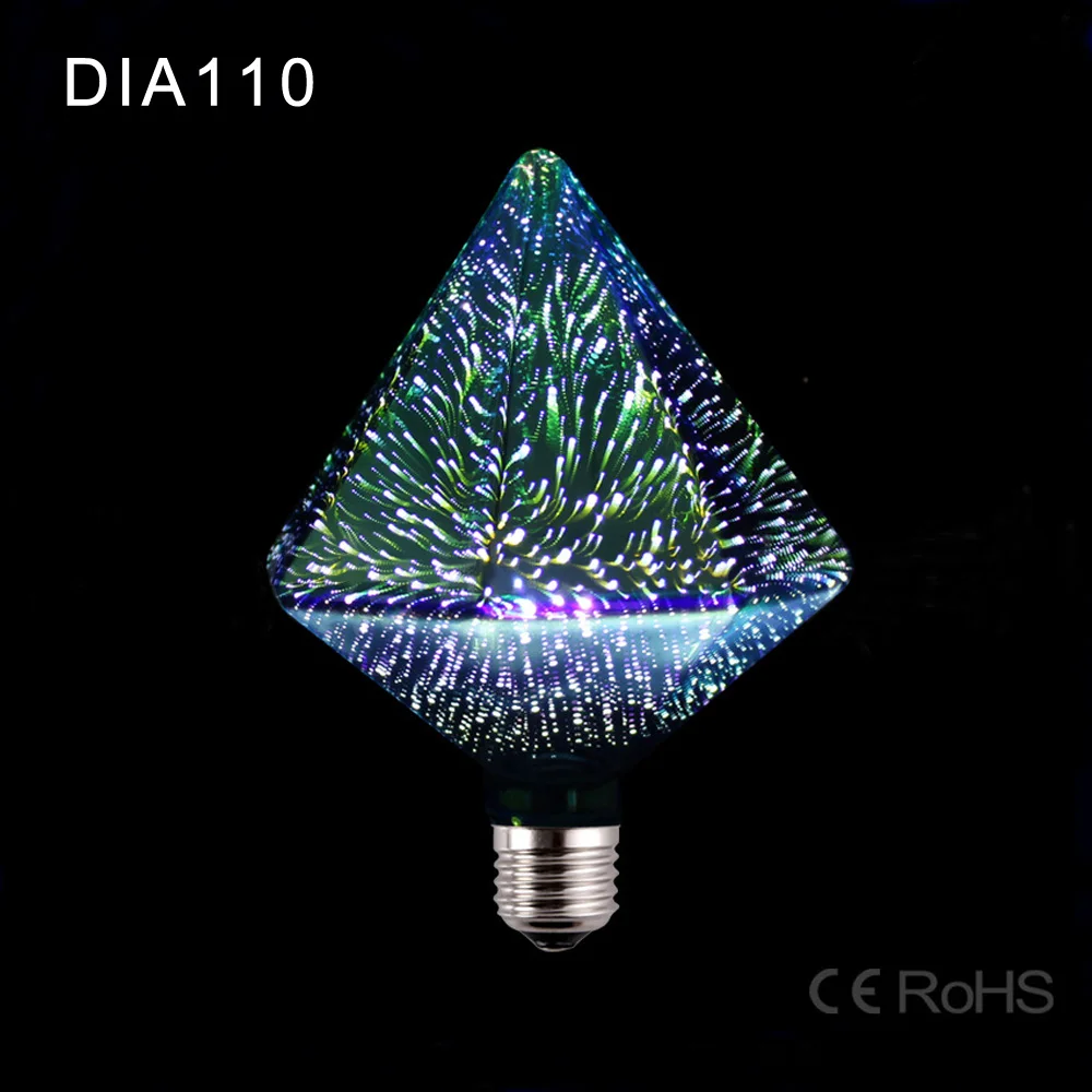

Magic E27 3D LED Bulb Fireworks Lamp Indoor Lights 110V 220V Glass Body luminaria Wedding decoration Colorful lanterns Lampara
