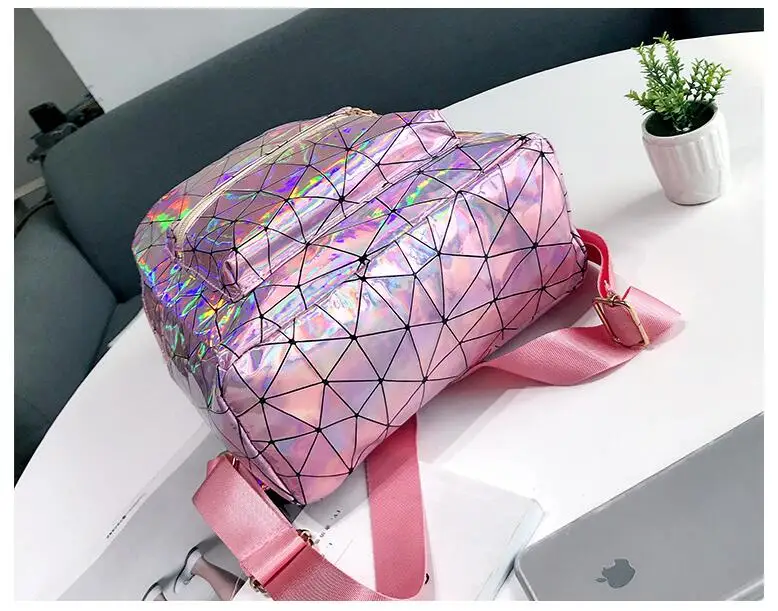 2019 рюкзак новое Для женщин рюкзак мини сумки серебристые, лазерные рюкзак Для женщин девушки сумка из искусственной кожи голографический
