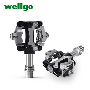 

Wellgo Mtb cycling Pedals Mountain Bike Self-locking black Cycling Alloy M094B SPD Compatible Bicycle Ultralight pedals