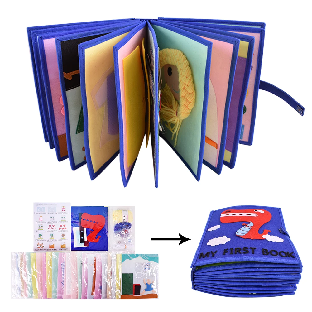 Pacote de Material Primeiro Livro Crianças Pano Silencioso Não-tecido Conjunto Educação Precoce Montessori Iluminação Faça Você Mesmo Quebra-cabeça Livros Meu 13 Computers & Electronics