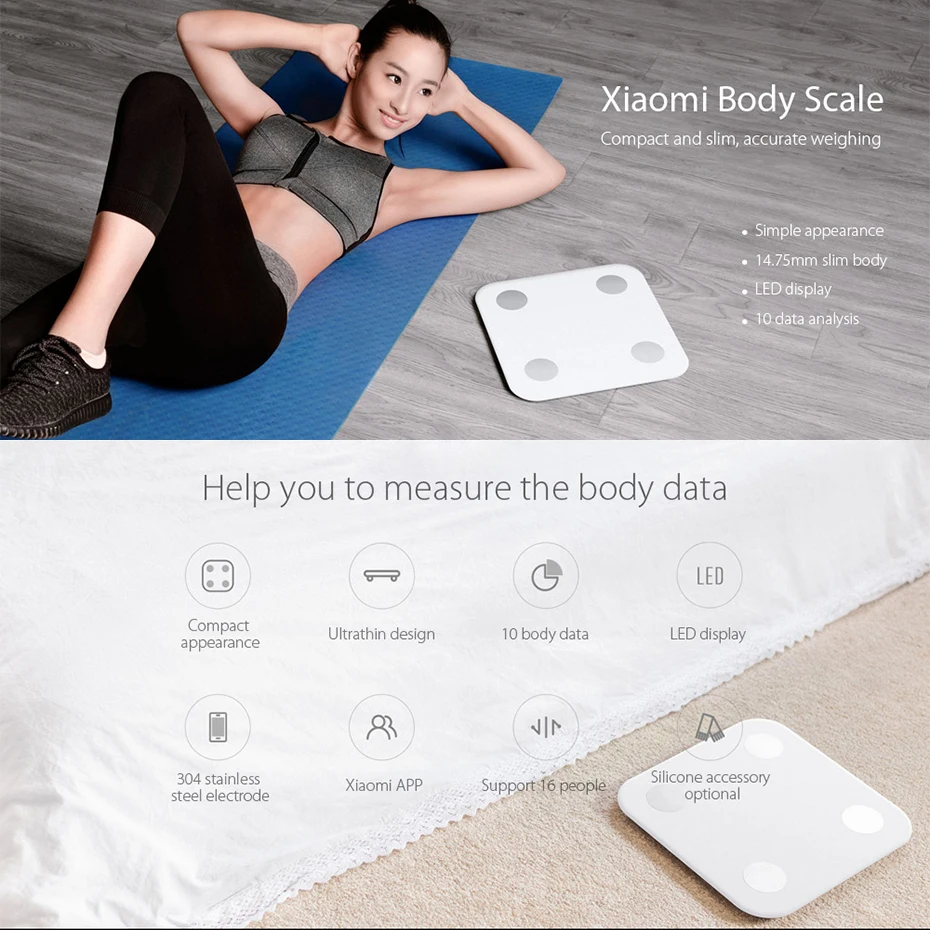 Дешево Новая Оригинальная Xiaomi mi смарт шкала жира 2 с приложением mi fit и монитором композиции тела со скрытым светодиодный дисплеем и большой подуше...