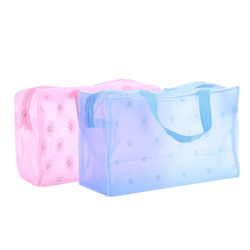 1pcs Flower Daisy Pattern Plastic Waterproof Makeup Bag Storage Bag Travel Organizer Cosmetic Storage Holder for Home 49117