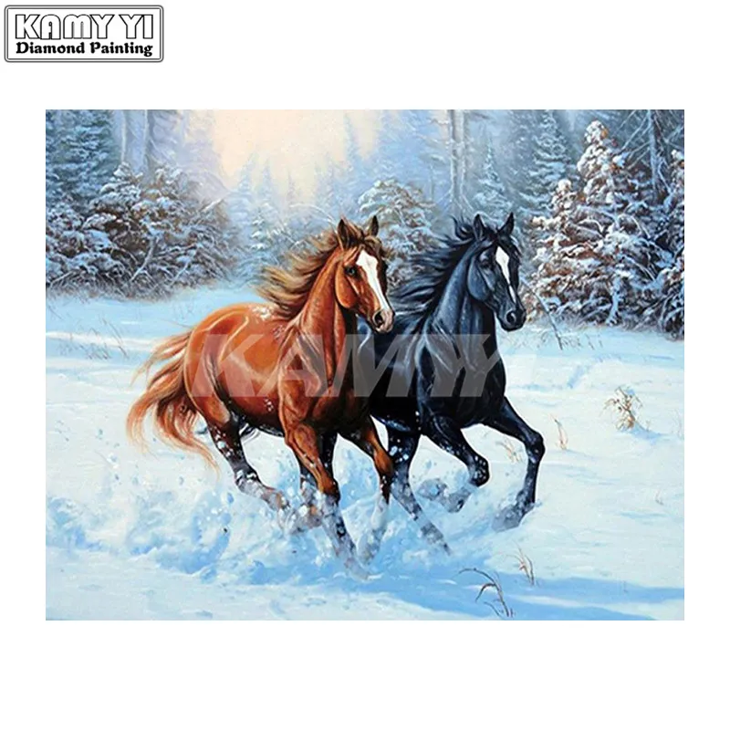 Diamond Painting Horse Diamond Mosaic Sale Painting Rhinestones Running The Horse Diamant Schilderen Beaded Embroidery