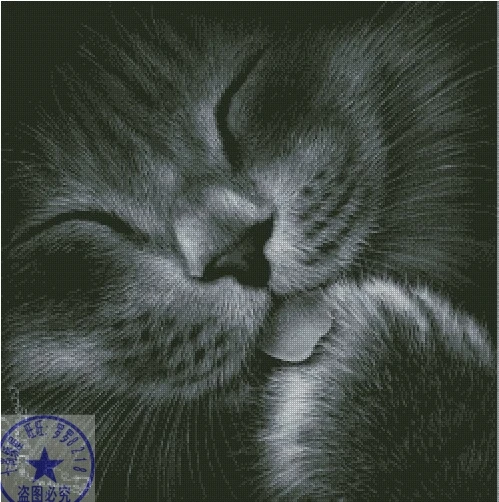CS-1172 cross stitch kit cat kitty kitten lick its fur .jpg