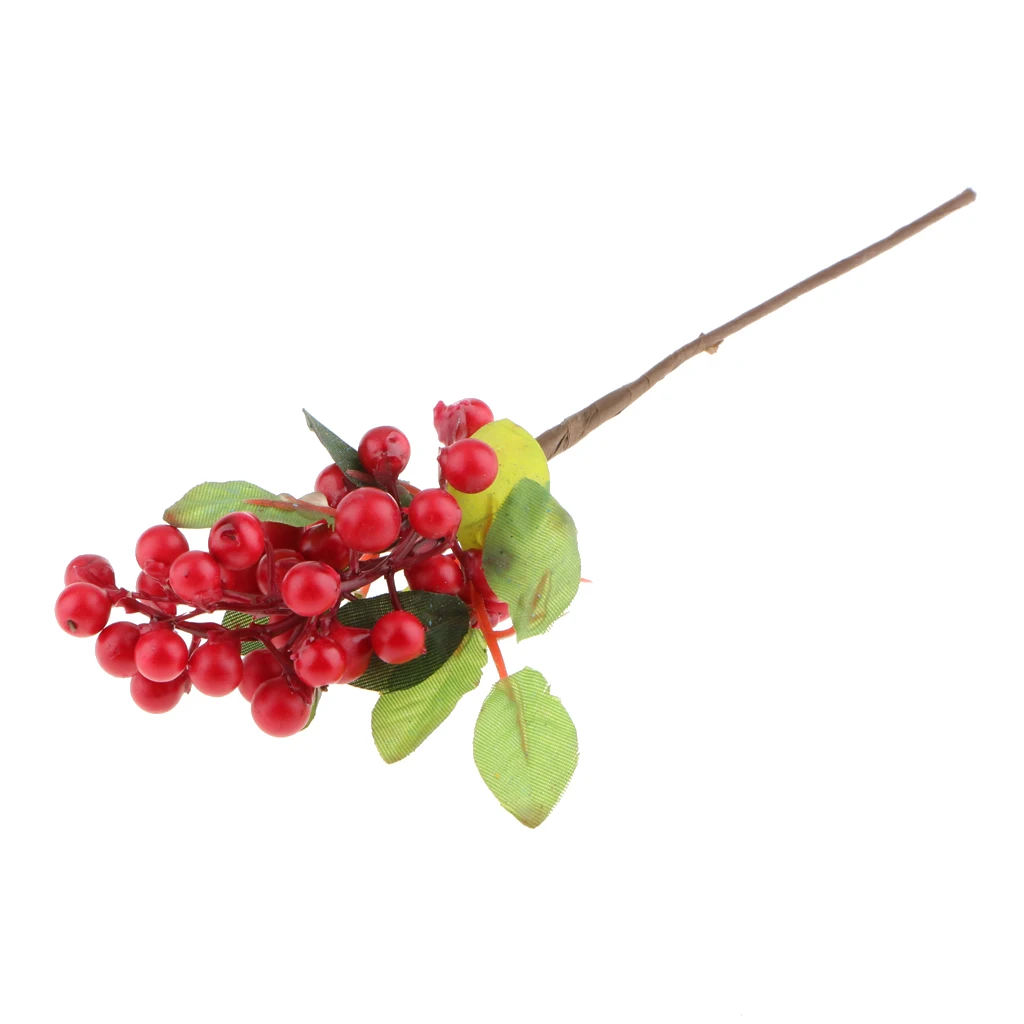 Decorative Blueberry Fruit Berry Artificial Flower Plants for Wedding Bouquet Party Decor Home Tabletop Plant Flower Ornament