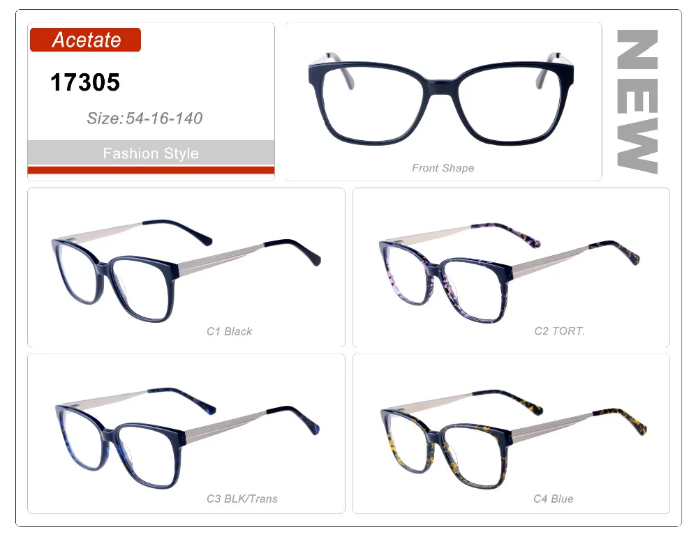 

Eye wonder Wholesale Men Eyewear Glasses Frames Optical Frames with metal temples