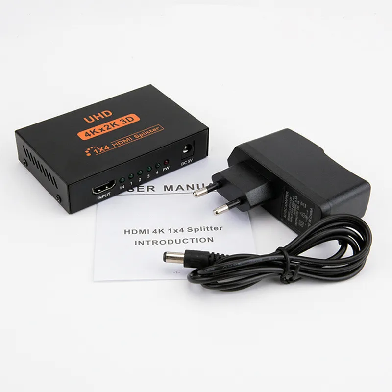 T4K 3D UHD 1x4 HDMI Splitter Adapter,1xHDMI Signal Input Split to 4xHDMI Female Connector For HDTV DVD,STB,PS23 PSP Free Shipping (6)