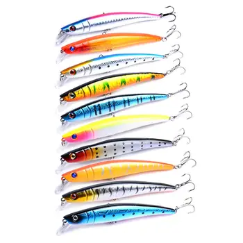 

YUZI Hard plastic minnow fishing lures 11.5cm 11.2g 4# hooks swimbait crankbait fishing tackle 10 colors bass pike killer 50PCS